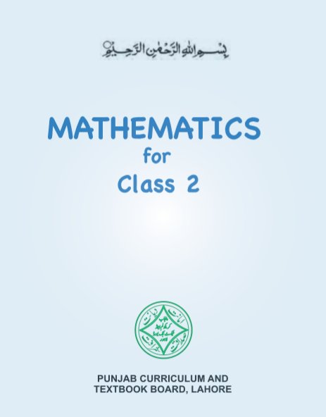 2nd Class (Class-2) Maths English Medium Text book by Punjab Board PDF