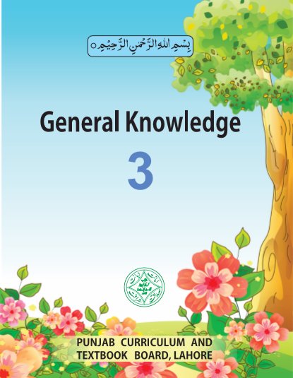 Three Class General Knowledge (GK) English Medium Textbook by Punjab Board