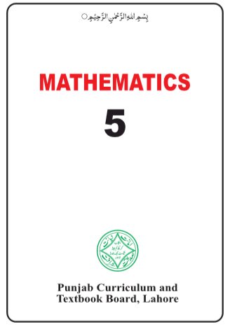 Grade-5th Maths Text Book PDF - English Medium by Punjab Board